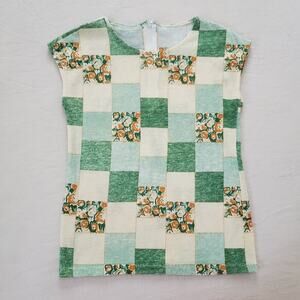 Vintage Floral Checkerboard Shirt kids 7